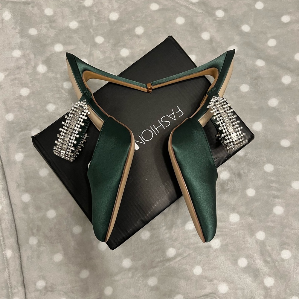 Emerald green satan mules